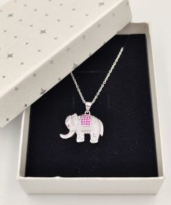 Alternative view of Collar elefante plata