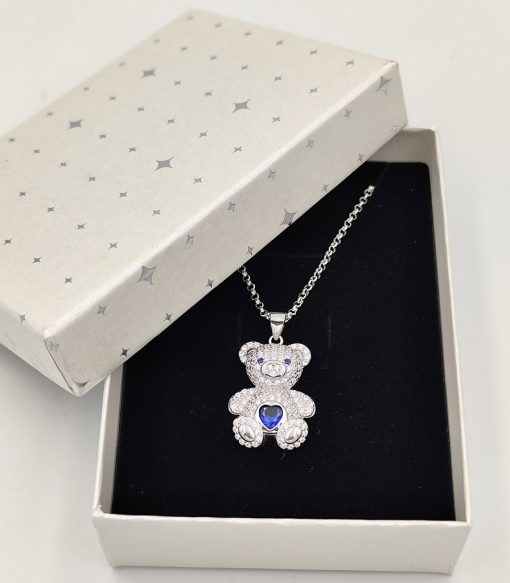 Collar osito plata - Imagen 2