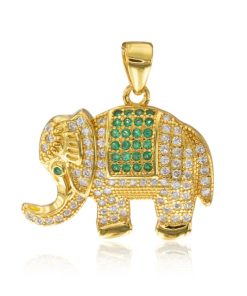 Collar elefante dorado