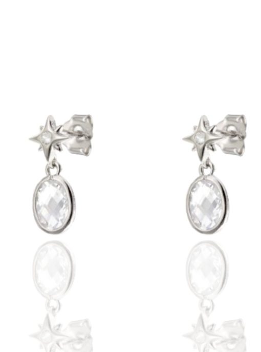 Pendientes Art Deco blanco.