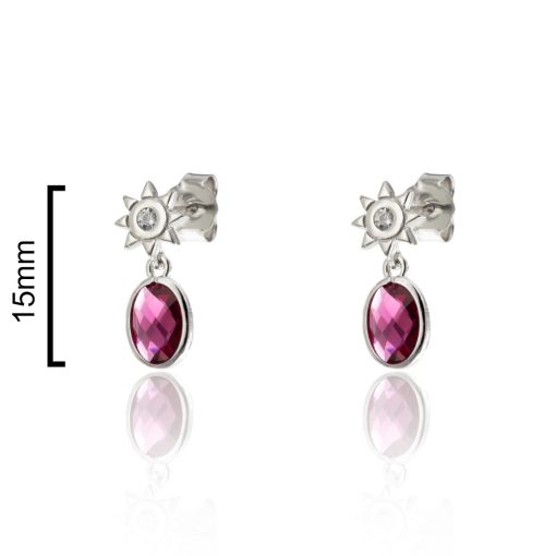 Pendientes Art Deco fucsia. - Imagen 3