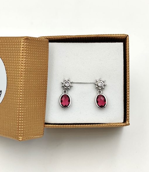 Pendientes Art Deco fucsia. - Imagen 2