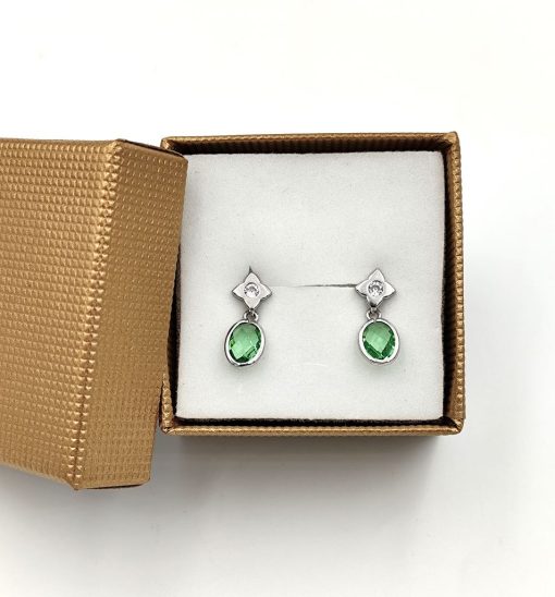Pendientes Art Deco verde. - Imagen 2