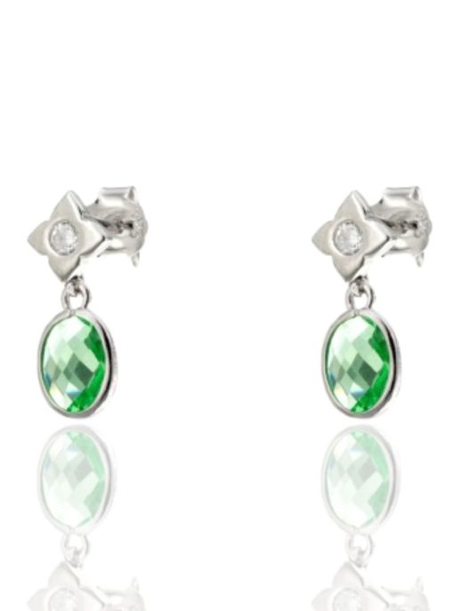 Pendientes Art Deco verde.