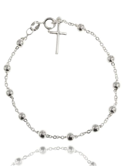 Pulsera rosario de plata 2