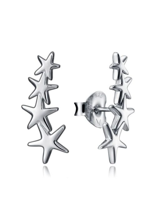 Pendientes estrellas plata