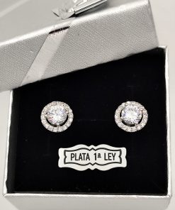 Alternative view of Pendientes plata circonita grande