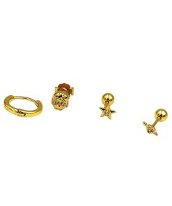 Pack pendientes dorados
