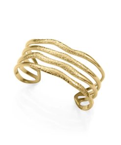 Pulsera brazalete dorada abierta
