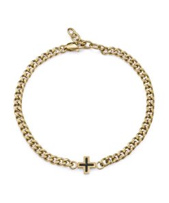 Pulsera cruz dorada