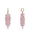Pendientes hojas rosas