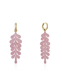 Pendientes hojas rosas